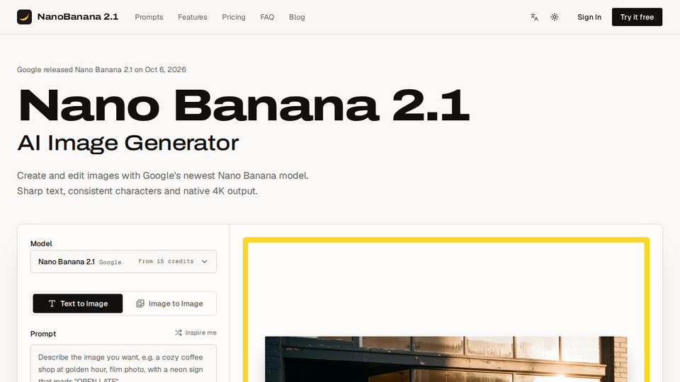 Screenshot of NanoBanana 2.1