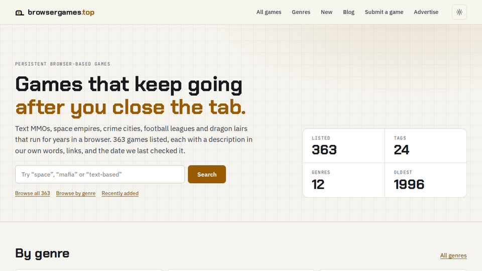 Screenshot of browsergames.top