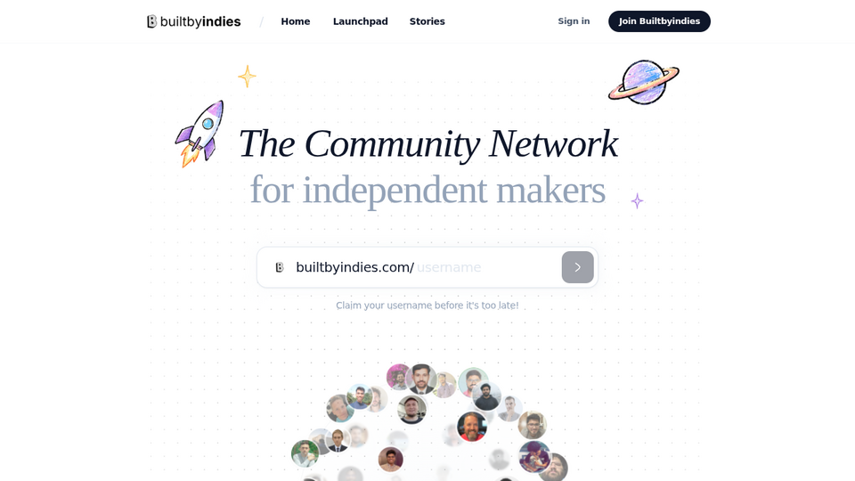 Screenshot of Builtbyindies