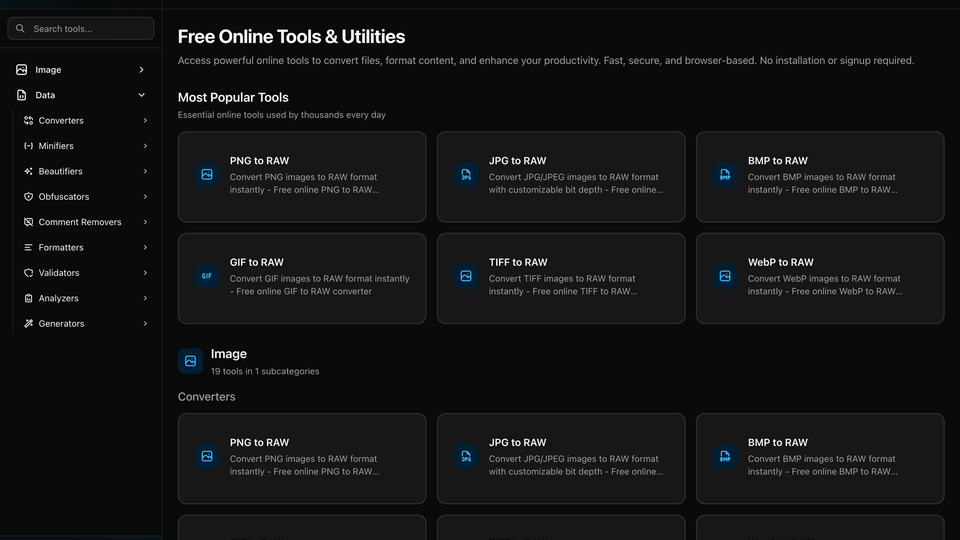 Screenshot of Aback Tools