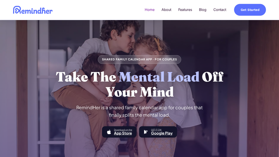 Screenshot of RemindHer