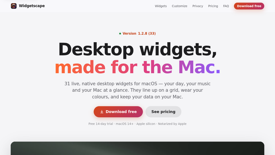Screenshot of Widgetscape