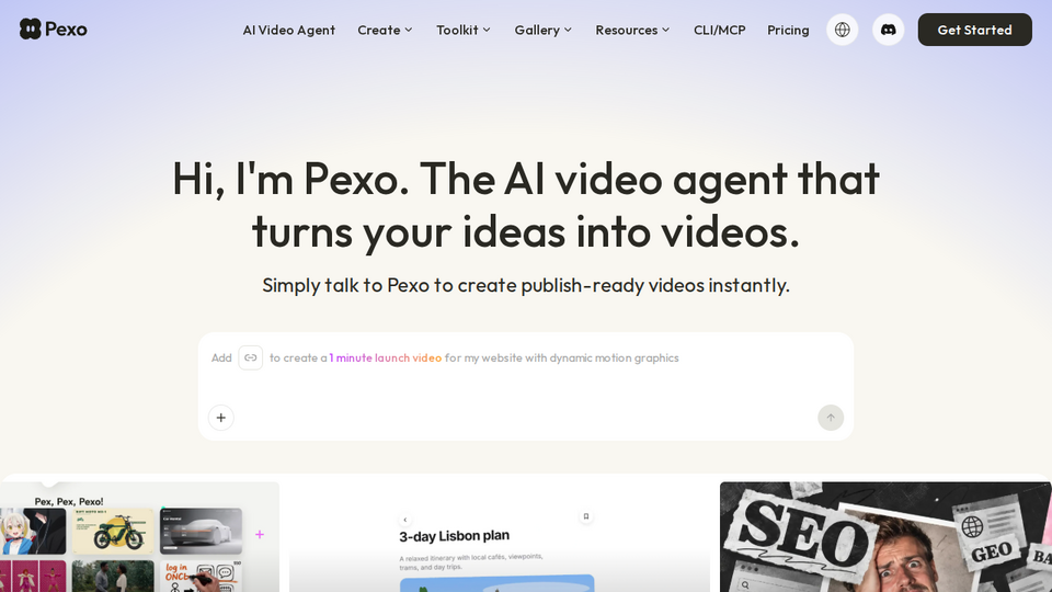 Screenshot of Pexo