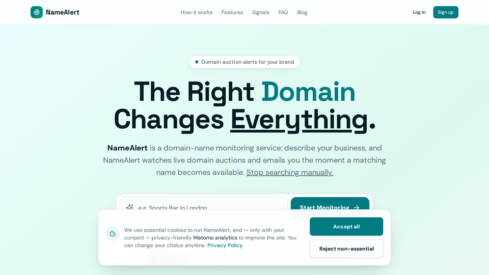 Screenshot of NameAlert