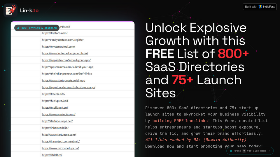 Screenshot of Linkto