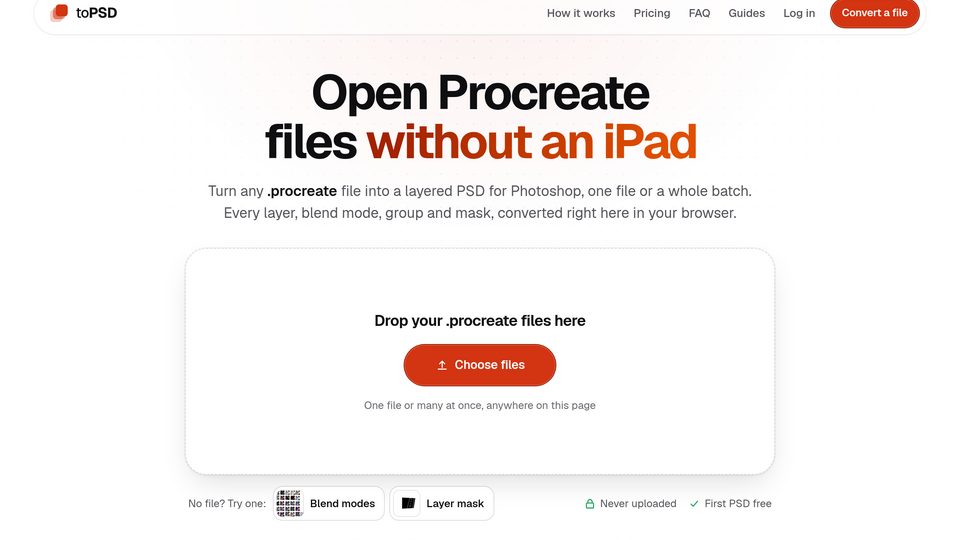 Screenshot of toPSD