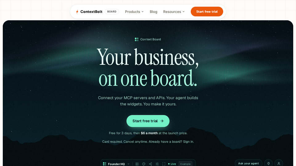 Screenshot of Context Board