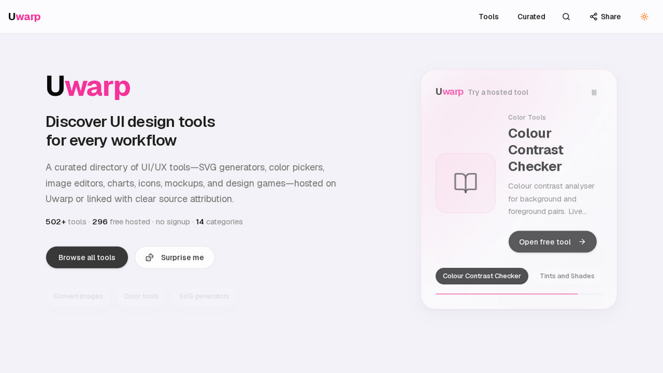 Screenshot of Uwarp