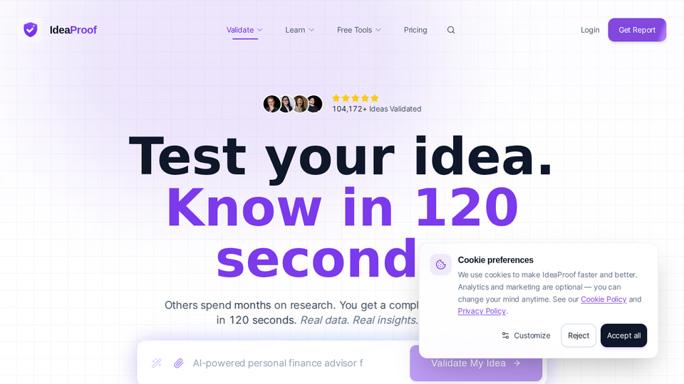 Screenshot of IdeaProof – AI Copilot