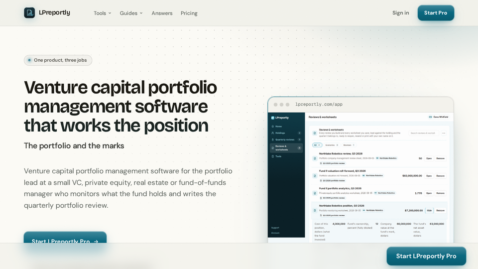 Screenshot of LPreportly