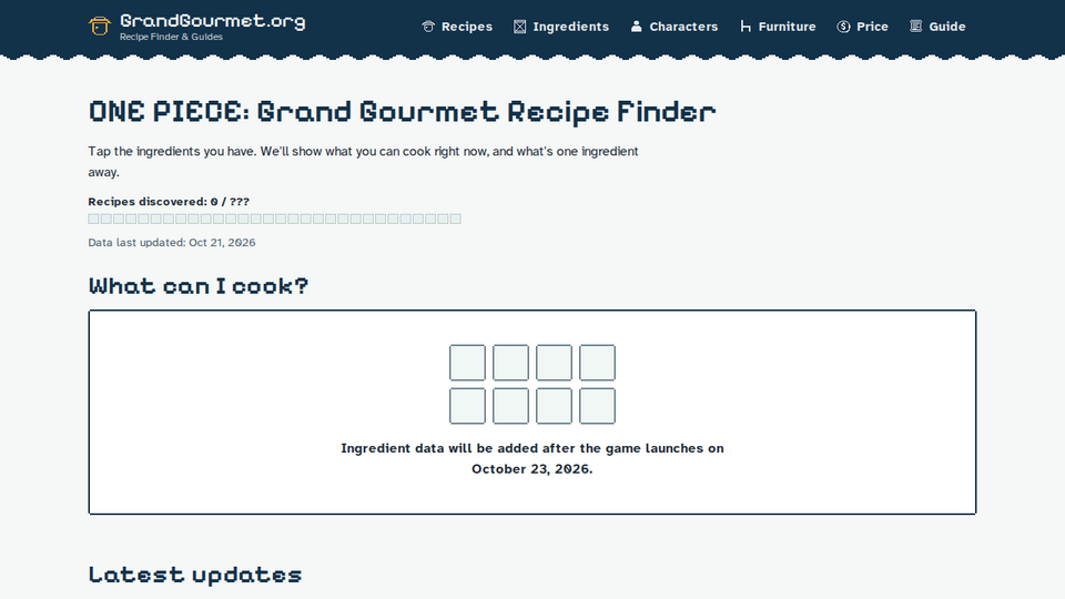 Screenshot of GrandGourmet.org