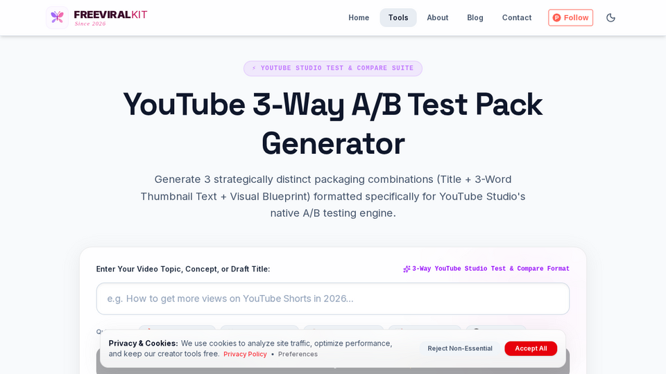 Screenshot of FreeViralKit