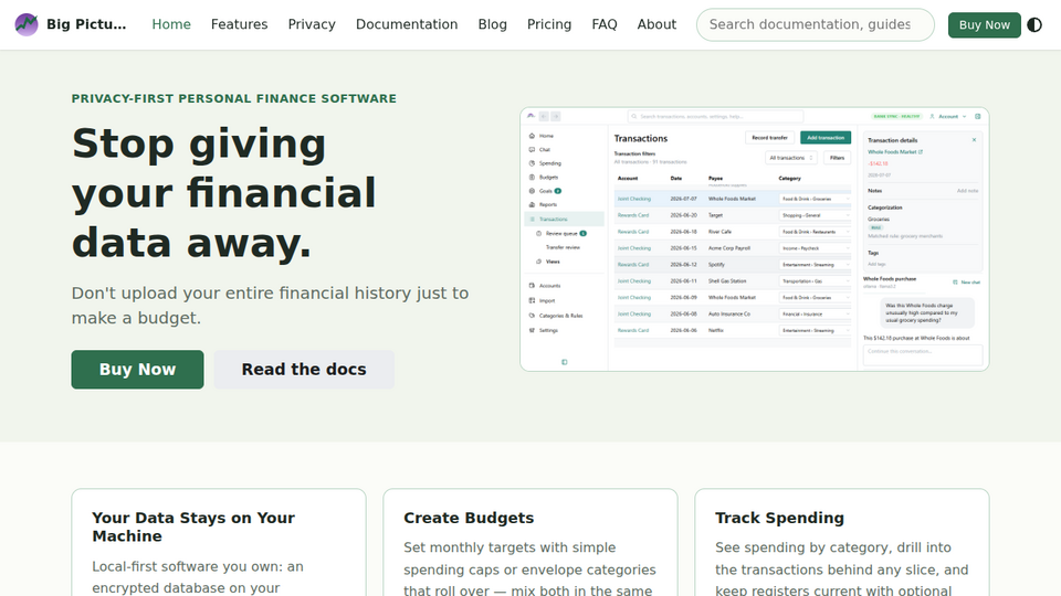 Screenshot of Big Picture Money