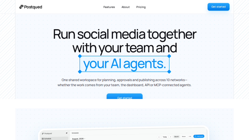 Screenshot of Postqued