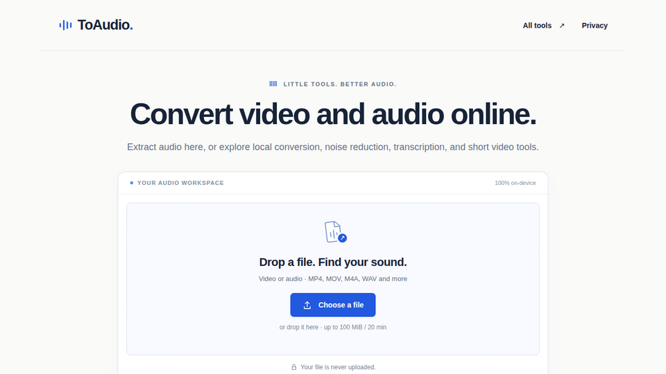 Screenshot of ToAudio