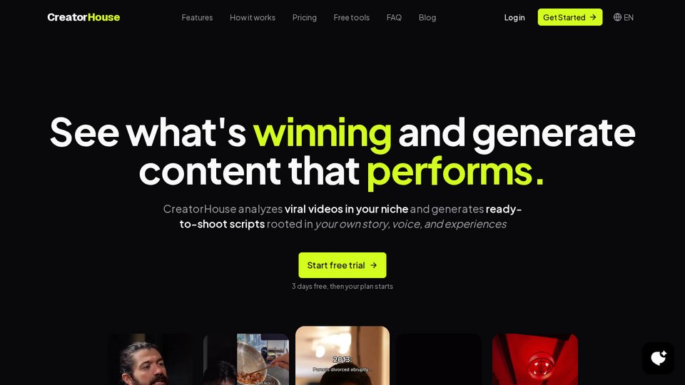 Screenshot of CreatorHouse