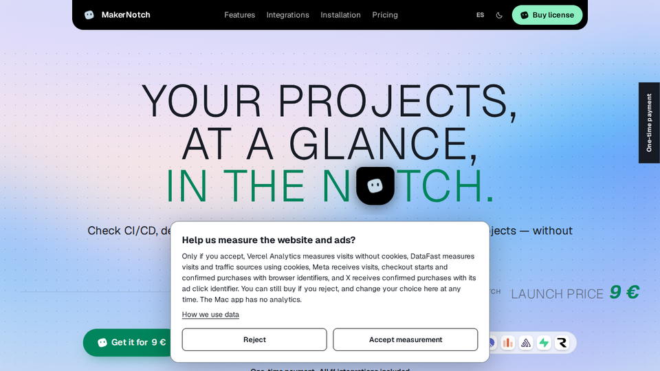 Screenshot of MakerNotch