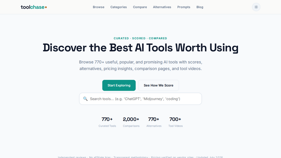 Screenshot of ToolChase