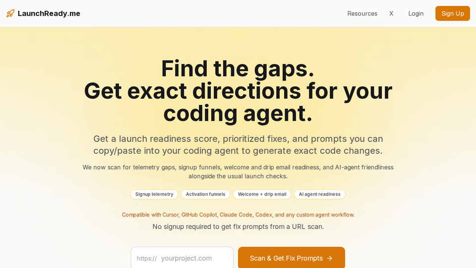 Screenshot of LaunchReady.me