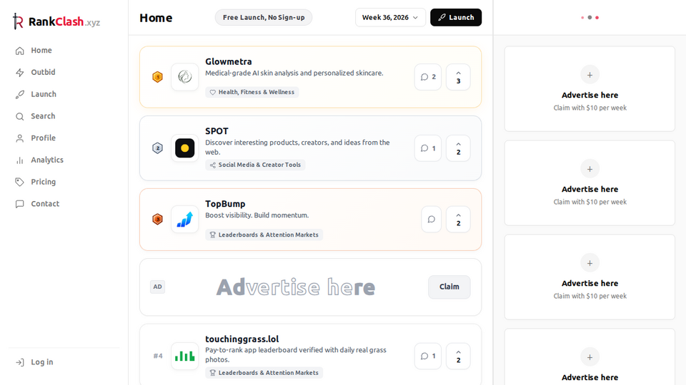 Screenshot of RankClash