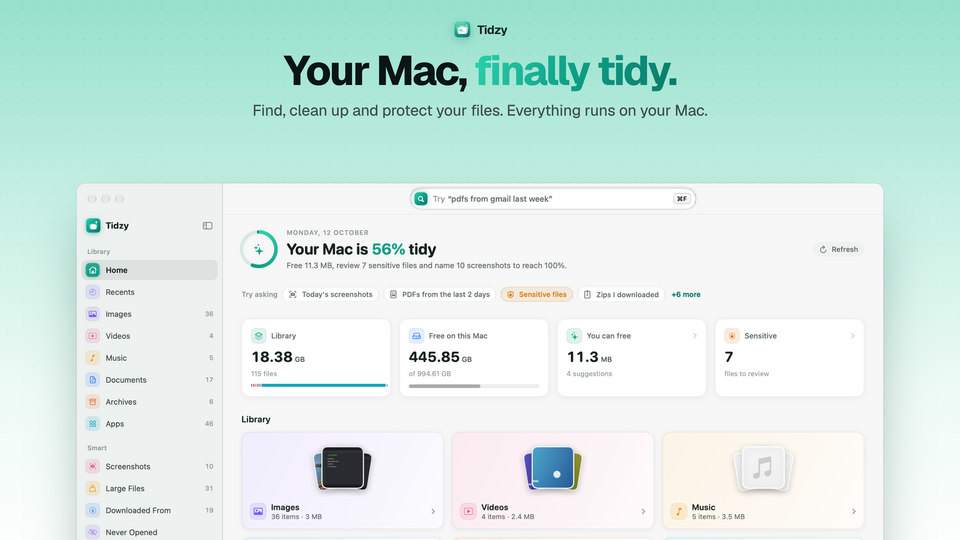 Screenshot of Tidzy