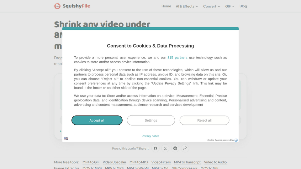 Screenshot of 8mb Video Compressor