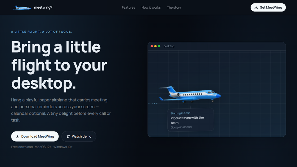 Screenshot of MeetWing