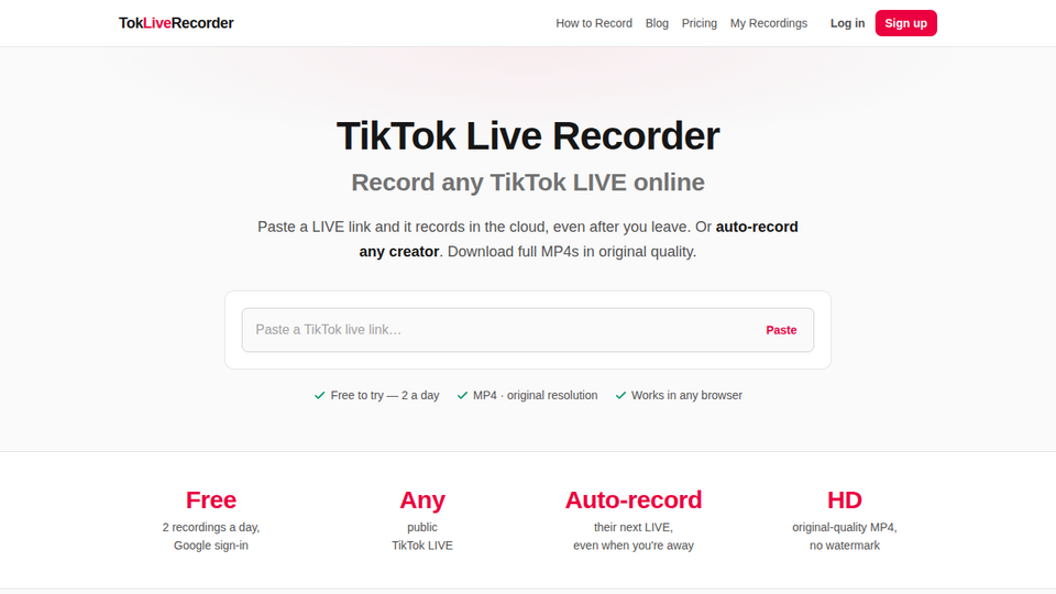 Screenshot of Tok Live Recorder