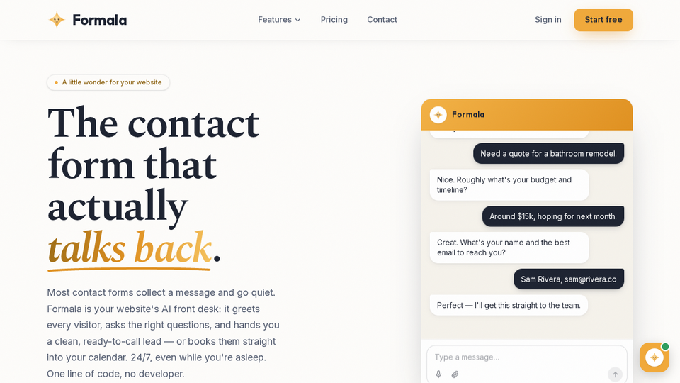 Screenshot of Formala