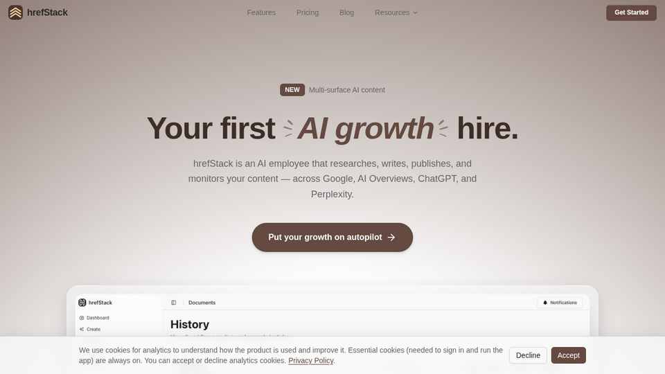 Screenshot of hrefStack