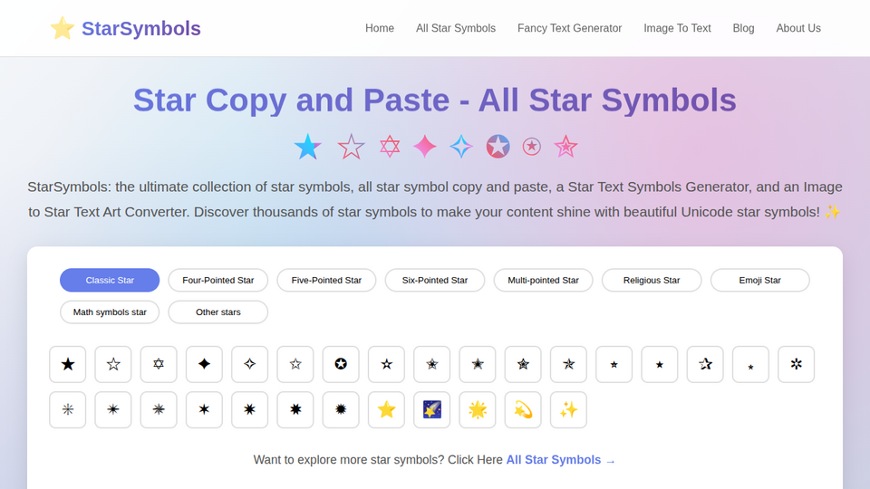Screenshot of StarSymbols