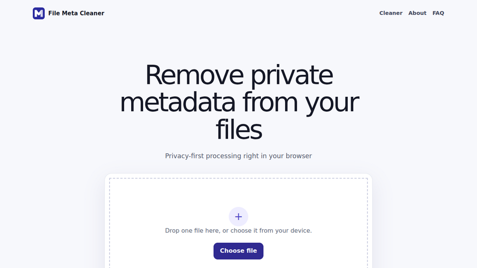 Screenshot of File Meta Cleaner