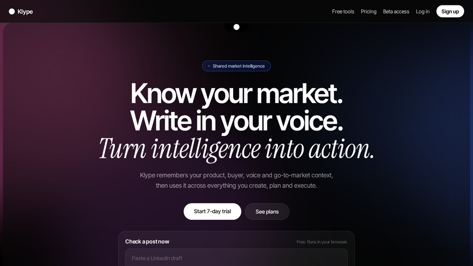 Screenshot of Klype AI