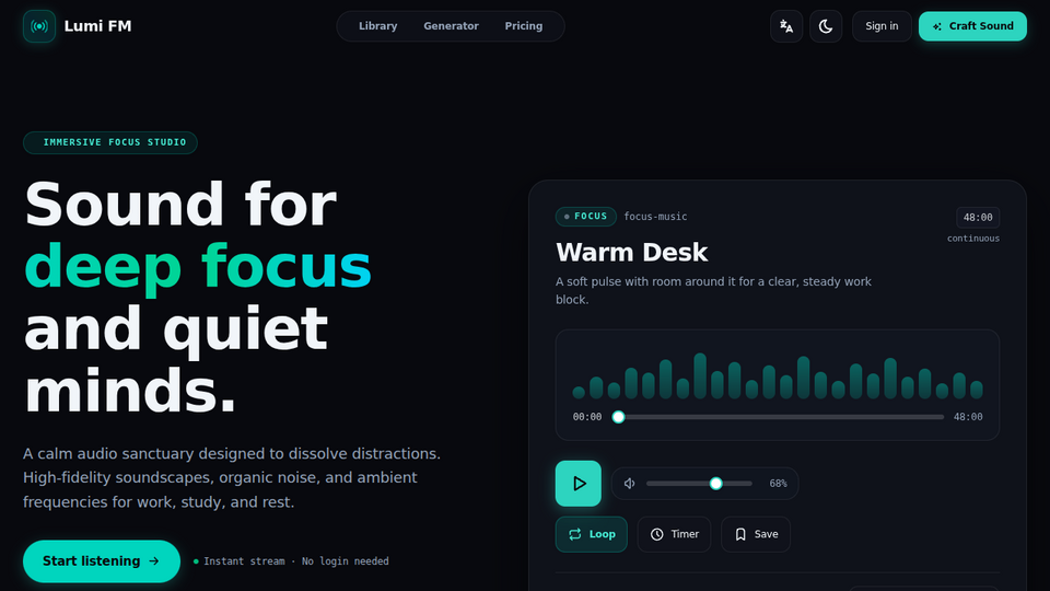 Screenshot of Lumi FM