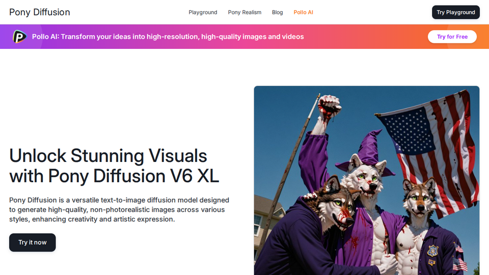 Screenshot of Pony Diffusion