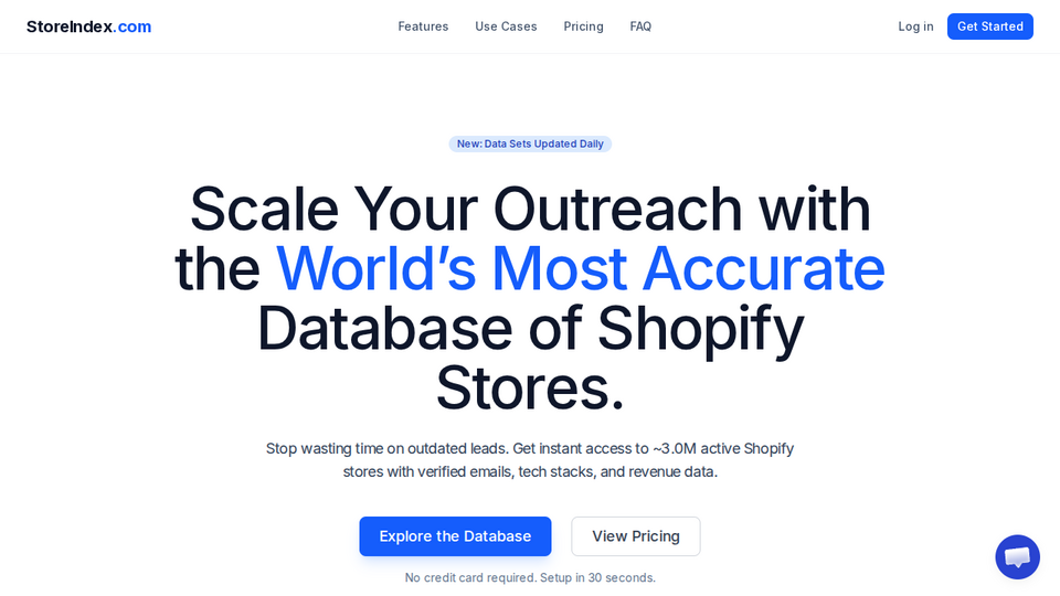 Screenshot of StoreIndex