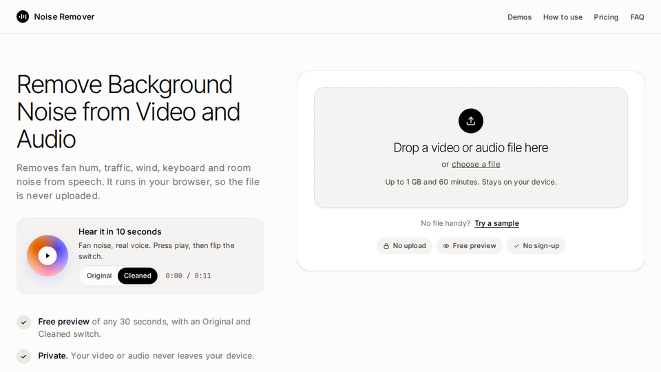 Screenshot of Noise Remover