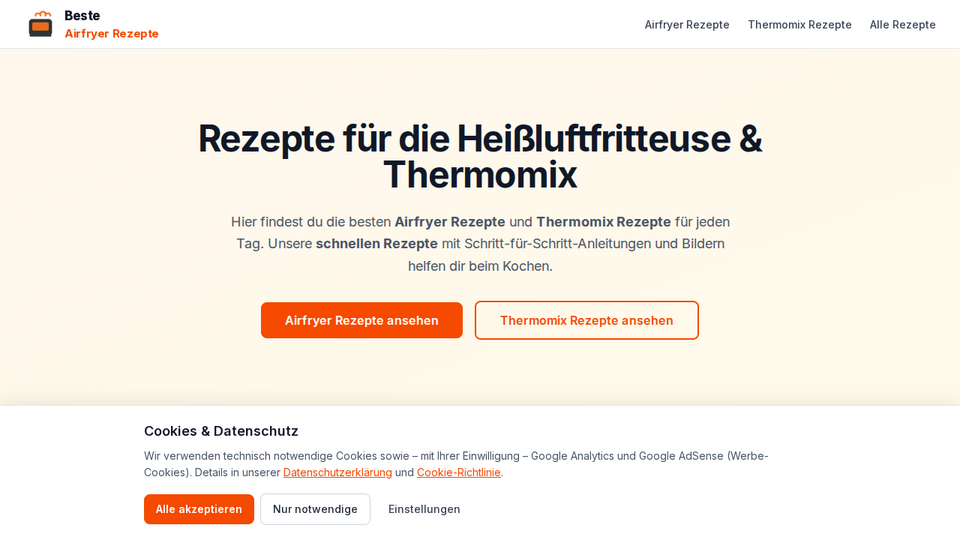Screenshot of Beste Airfryer Rezepte