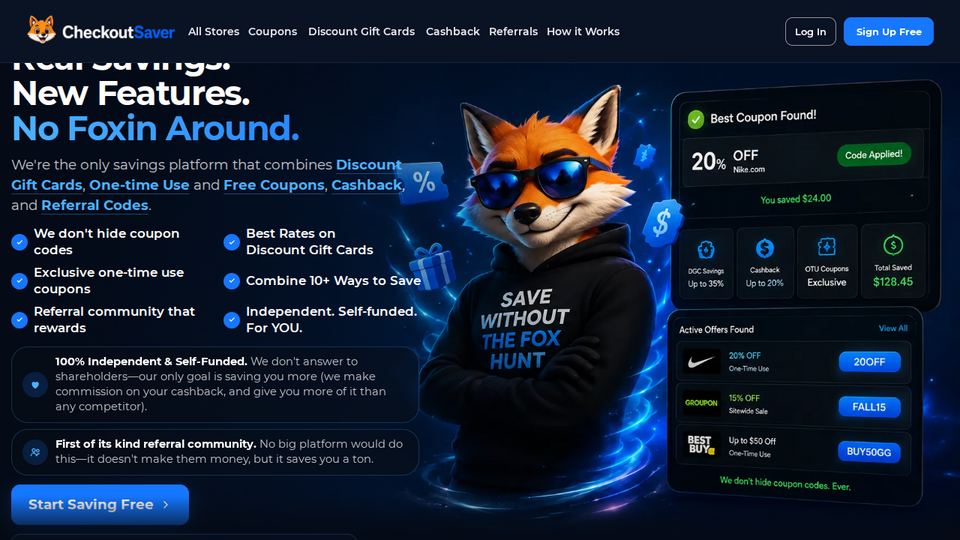Screenshot of Checkout Saver