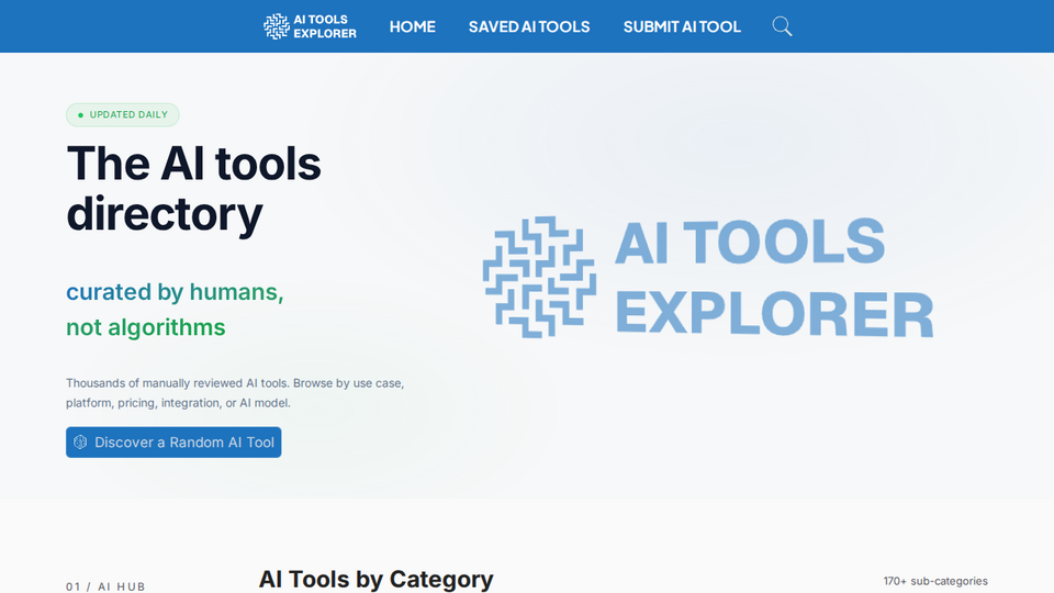 Screenshot of AI Tools Explorer
