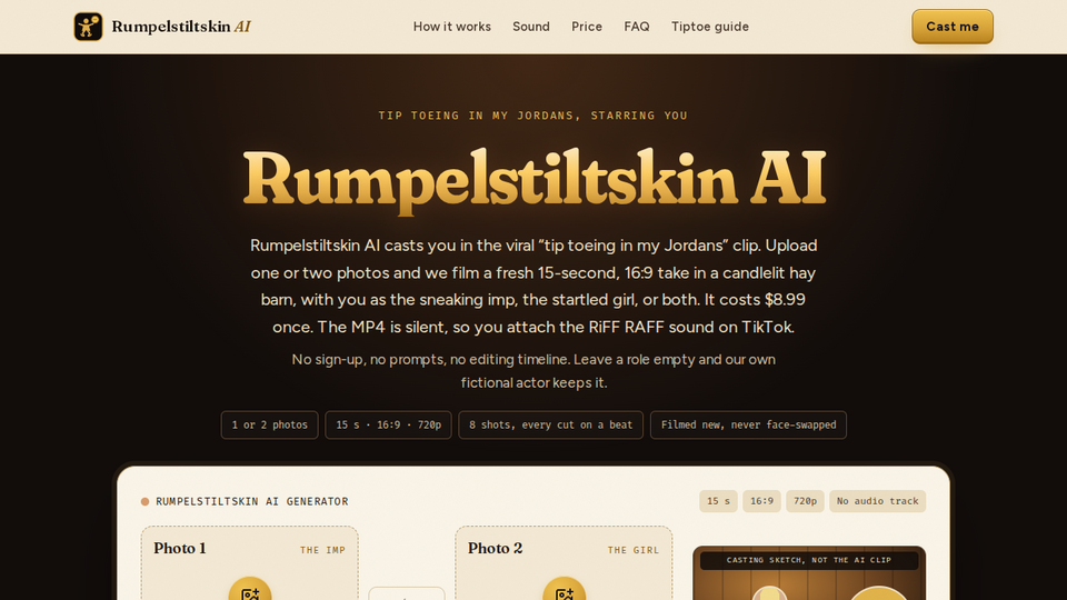 Screenshot of Rumpelstiltskin AI