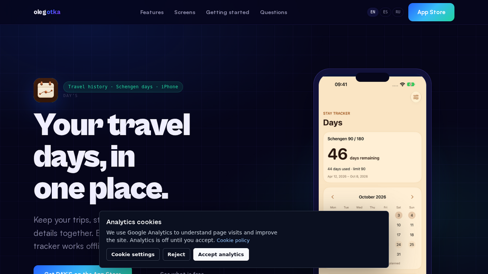 Screenshot of DAY'S