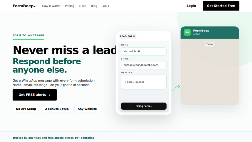 Screenshot of FormBeep