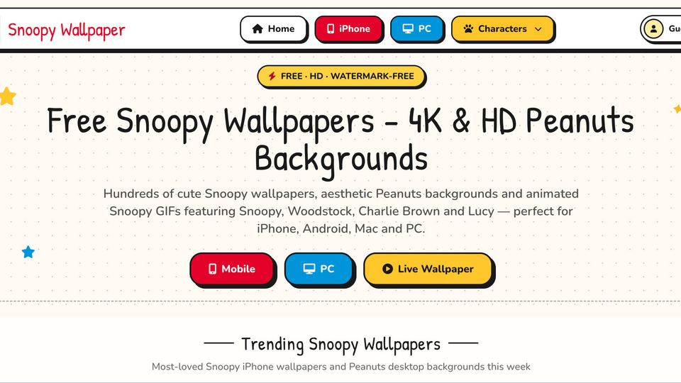 Screenshot of Snoopy Wallpaper
