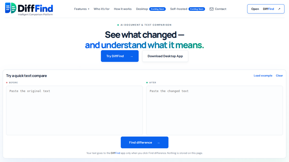 Screenshot of DiffFind