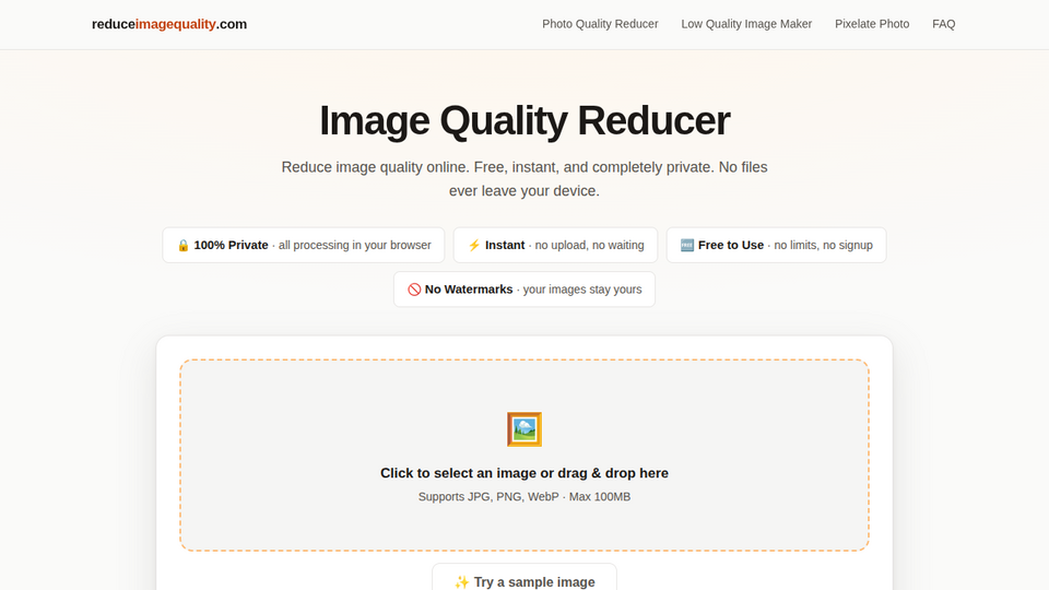 Screenshot of Image Quality Reducer
