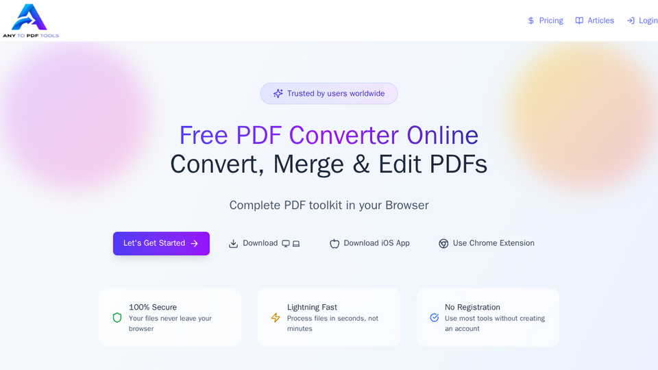 Screenshot of Any To PDF Tools