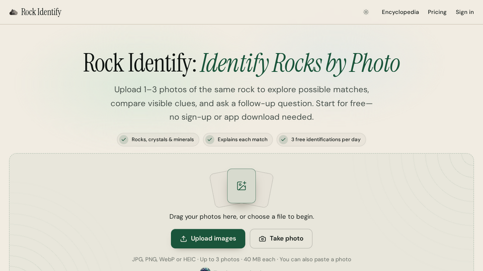 Screenshot of Rock Identify