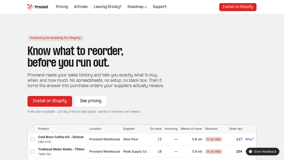 Screenshot of Proviand