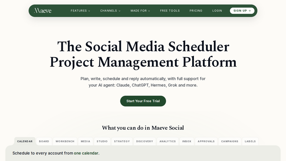 Screenshot of Maeve Social